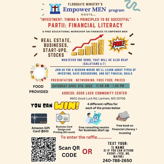 Archive flyer for the ministry’s men’s empowerment and financial literacy programme