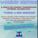 A New Beginning worship and thanksgiving flyer